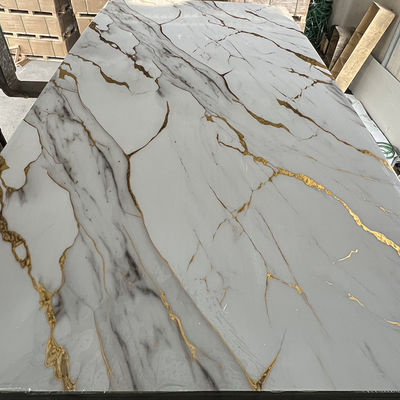 Waterproof Pvc Imitation Marble Sheet UV Coated Fireproof Easy Install Interior Wall Panel